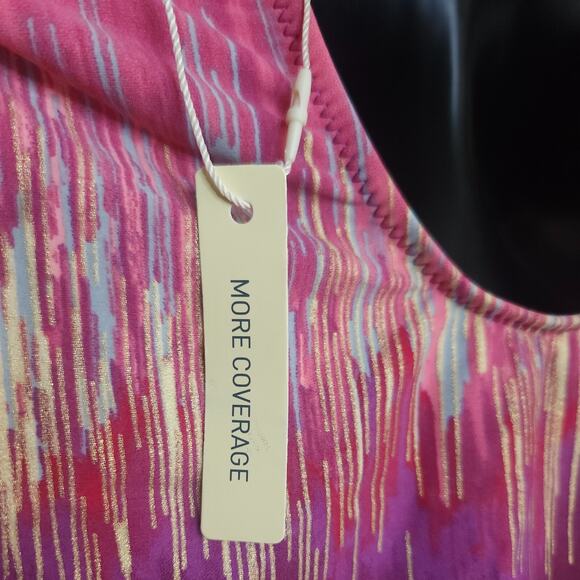 GOTTEX Moroccan Sky Square-Neck One-Piece Swimsuit 14 Plum Mastectomy NWT $148 - Picture 9 of 9